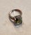 Metal Sterling Silver / Green Stone Cocktail Ring For Sale - Image 7 of 7
