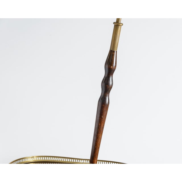 1960s French Hollywood Regency Brass Gallery Bouillotte Table Floor Lamp For Sale - Image 10 of 14