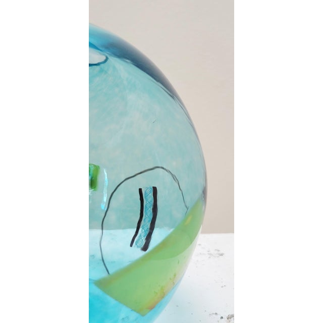 Pizzichillo + Gordon Signed Art Glass Vase 7" Sphere For Sale In San Francisco - Image 6 of 8