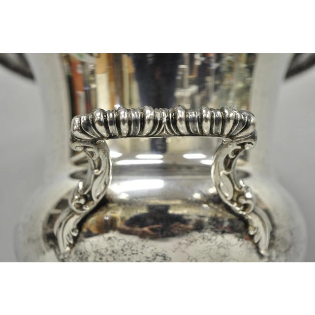 Silver Vintage Wm Rogers "Spring Flower" Silver Plated Champagne Chiller Bar Ice Bucket For Sale - Image 8 of 18