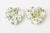 Metal Vintage 1950's Murano Glass Heart Sculptures Paperweights Pair of White, Gold For Sale - Image 7 of 12