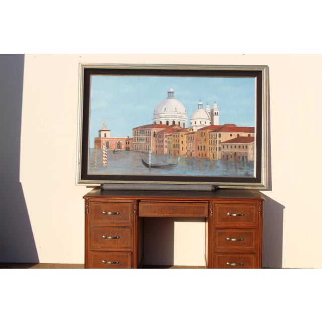 Modern 1980s Venetian Canal Art Painting For Sale - Image 3 of 12
