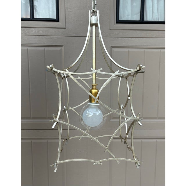 Vintage Hollywood Regency Pagoda Pendant Chandelier For Sale - Image 11 of 12