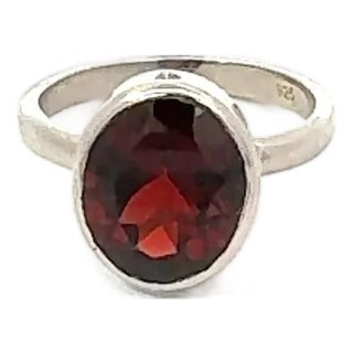 Stunning 4.55 Carat January Birthstone Solitaire Sterling Silver Ring - Size 6 For Sale