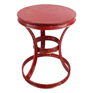 Round Red Side Table For Sale