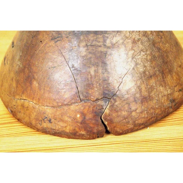 Large Swedish Folklore Carved Birchwood Bowl For Sale - Image 9 of 12