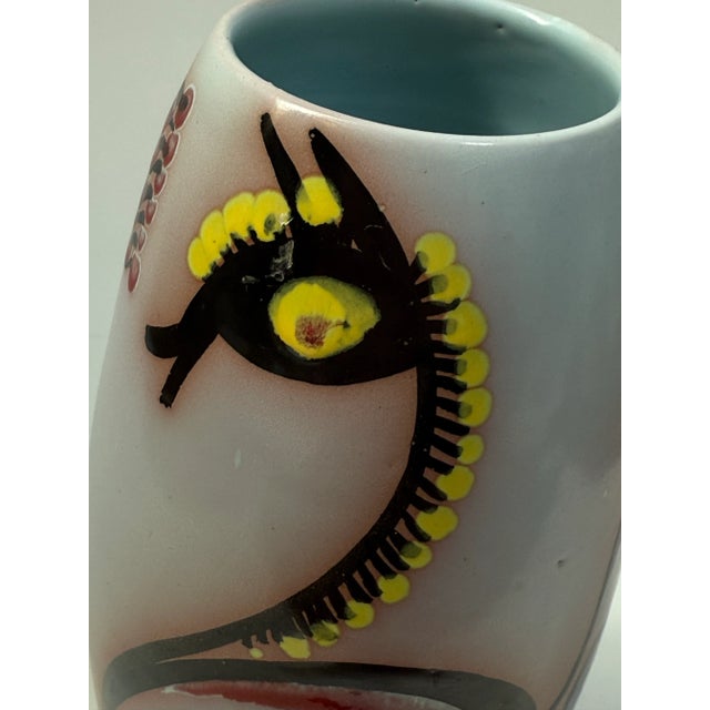 Mid-Century Modern Mid 20th Century Hand Painted Ceramic Vase With Stylized Horses For Sale - Image 3 of 9