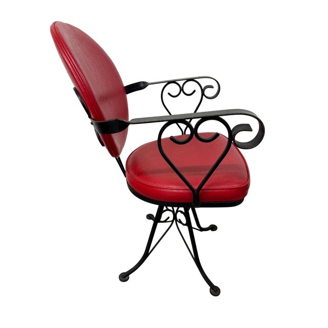 Hollywood Regency Vintage 1970's Hollywood Regency Style Wrought Iron Dinette Set For Sale - Image 3 of 6