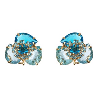 Jazmine Studs Top Pick in Light Blue, a pair For Sale