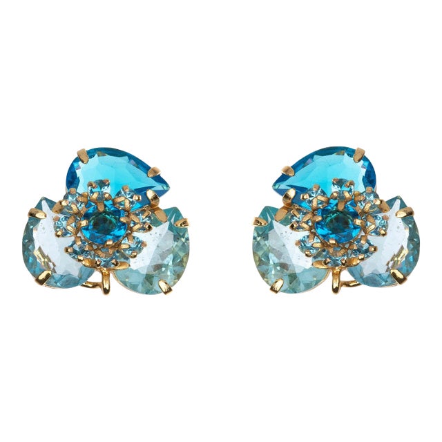 Jazmine Studs Top Pick in Light Blue, a pair For Sale