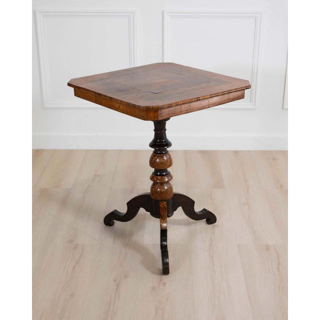 Wood Italian 19th Century Rolo Inlaid Center Table For Sale - Image 7 of 10