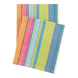 Pine Cone Hill by Annie Selke Mellie Stripe Woven Cotton Throw For Sale