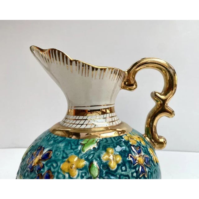 Vintage 24k Gold Faience Vase, Belgium, 1950s For Sale - Image 7 of 9