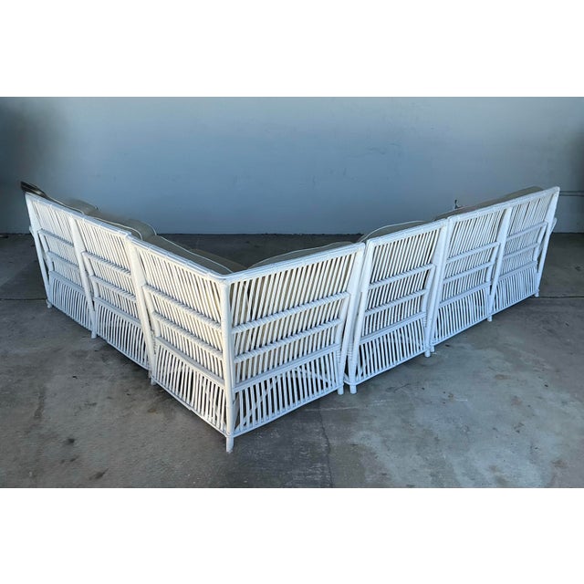 Vintage Stick Rattan Sectional Sofa After Bielecky Brothers For Sale - Image 10 of 12
