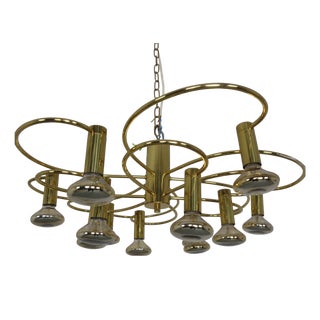 Large Golden Ceiling Light from Cosack, Germany, 1970s For Sale