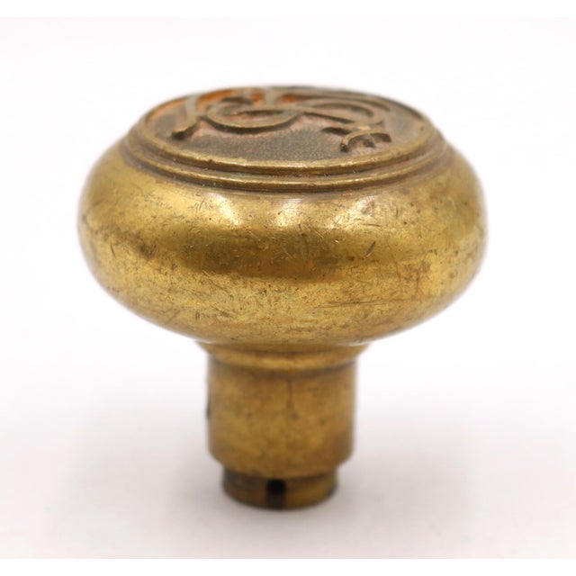 Traditional Antique Brass Emblematic Saint Regis Guest Room Door Knob For Sale - Image 3 of 4