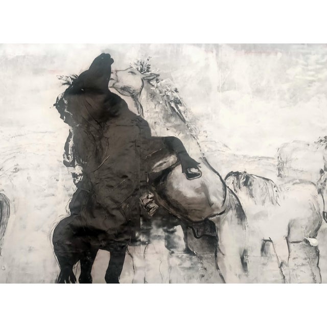 Really large work on paper by Guusje Bertholet. Suitable for a interior design application. Real statment piece chalk and...