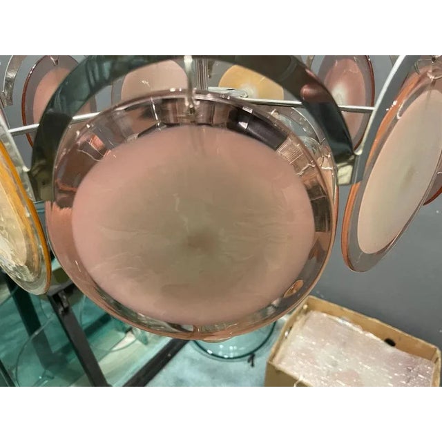 1970s Murano Glass Disc Chandelier, 1970s For Sale - Image 5 of 11