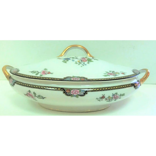 Ceramic Japanese Noritake Porcelain "Pheasant" Pattern Serving Dish With Lid Circa 1920's For Sale - Image 7 of 13