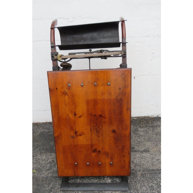 Brown Farm Platform Renfrew Grain Scale Industrial Hand Truck Coffee Table For Sale - Image 8 of 12