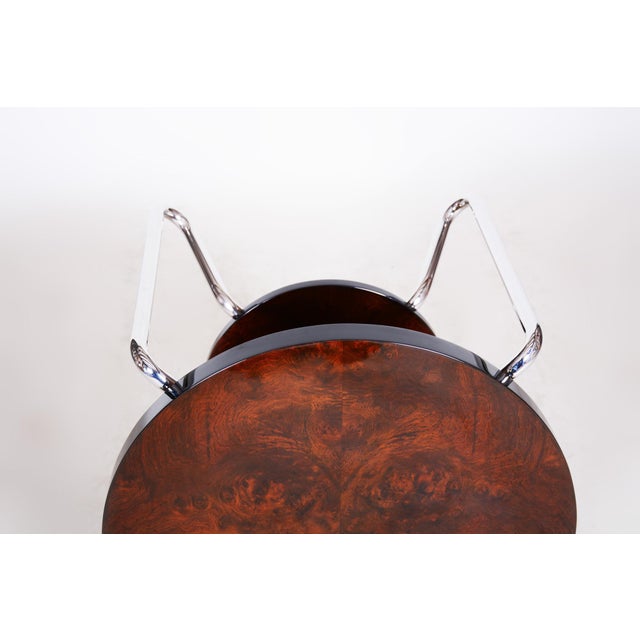 Art Deco Table in Walnut attributed to Kovona, Czechia, 1950s For Sale - Image 6 of 9