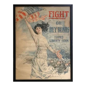 "Fight or Buy Bonds. Third Liberty Loan" Vintage Wwi Poster by Howard Chandler Christy, 1917
