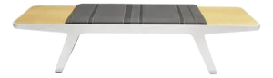 Late 20th Century Contemporary Modern 72 White Steel Metal Entryway Bench With End Tables by Wb Wood