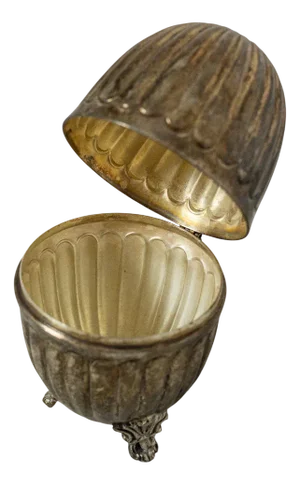 Antique Silver Plated Egg Shaped Holder