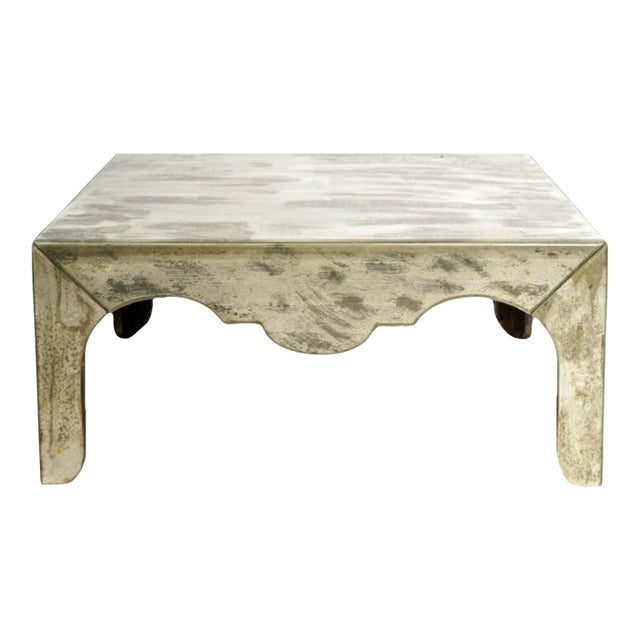 Vintage Art Deco Mirrored Glass Cocktail Table For Sale