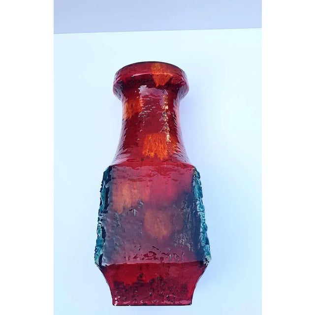 Red and Blue Lava Vase from Bay, 1960s, in Very Good conditions. Designed 1960 to 1969 I have official proof of...