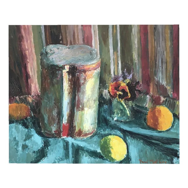 Paul Mathey, Nature Morte aux Pensées, Oil on Canvas, Framed For Sale