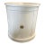 Vintage Drum End Table in Gloss White Finish For Sale