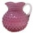 Antique Victorian Hobbs Brockunier Cranberry Glass Hobnail Pitcher - 7" For Sale