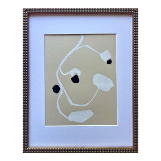2025 "Orchidea" Abstract Minimalist Botanical Painting on Paper by Artist r.k. Red For Sale