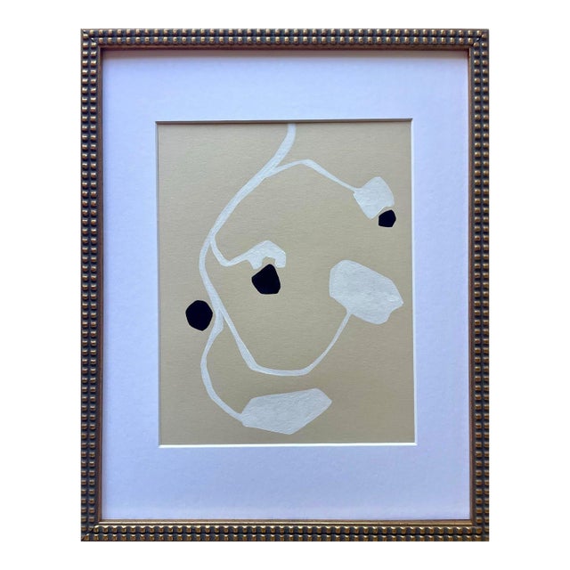 2025 "Orchidea" Abstract Minimalist Botanical Painting on Paper by Artist r.k. Red For Sale