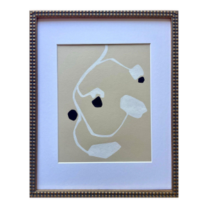 2025 "Orchidea" Abstract Minimalist Botanical Painting on Paper by Artist r.k. Red