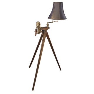 Vintage Brass Cork Remover & Swivel Lamp For Sale