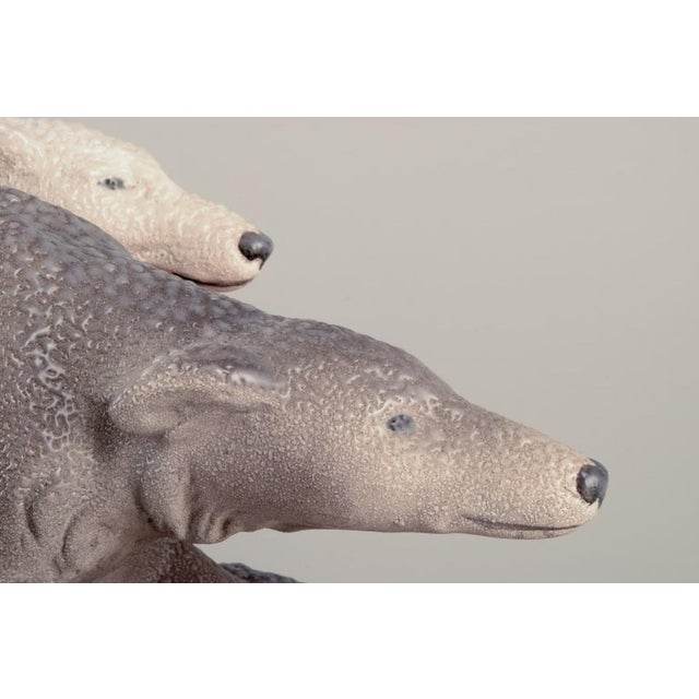 Ceramic Sculpture of Running Greyhounds from Sevres Vinsare, France, 1930s For Sale - Image 3 of 9