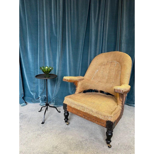 Spanish Handcrafted Spanish Iron Martini Table With Antique Gilt Top and Forged Tripod Base For Sale - Image 3 of 12