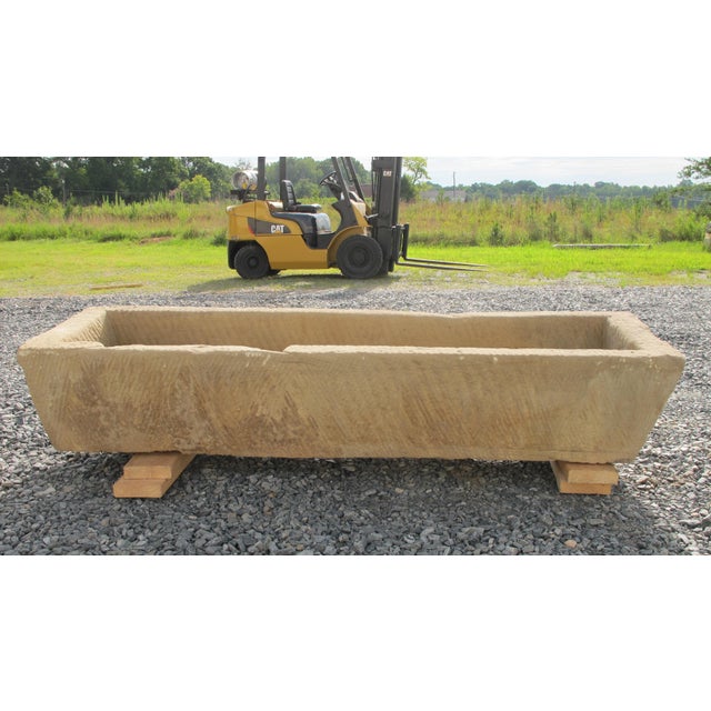 71" Inch Long Hand Chiseled Stone Trough 61 For Sale - Image 11 of 12