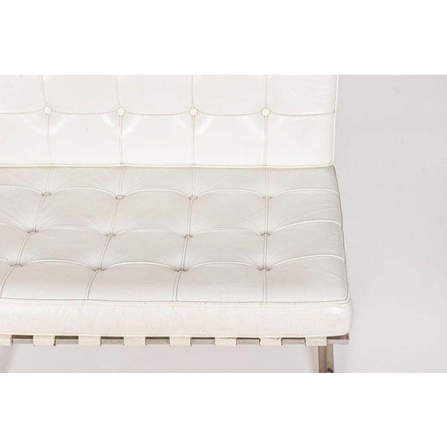 Metal Mid Century Modern White Barcelona Chairs by Mies Van Der Rohe for Knoll 1970s For Sale - Image 7 of 17
