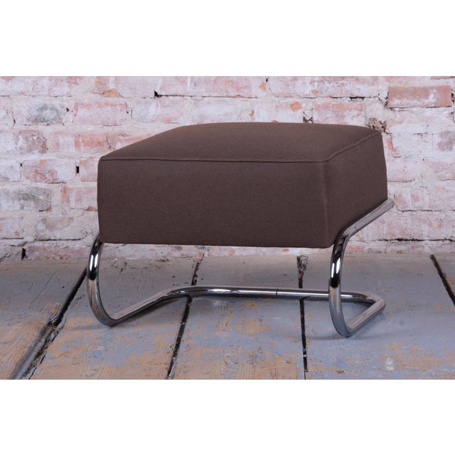 1930s Bauhaus Stool in Chrome and Steel by Robert Slezák for Slezak Factories, Czech, 1930s For Sale - Image 5 of 9
