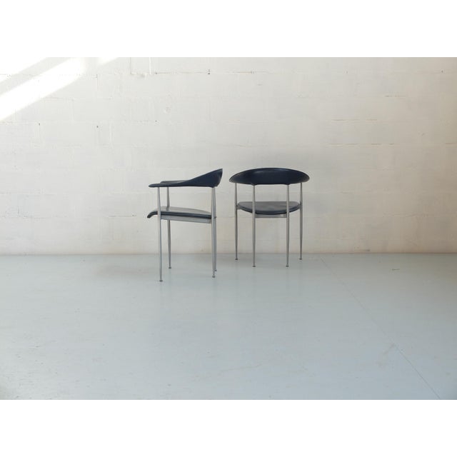 Animal Skin P40 Leather Chairs by Giancarlo Vegni and Gianfranco Gualtierotti for Fasem, 1980s, Set of 2 For Sale - Image 7 of 10