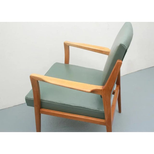 Armchair in Cherry & Leatherette, 1950s For Sale - Image 3 of 10