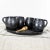 Mid 20th Century Vintage Black Clay Barro Negro Pottery Hot Chocolate Set Oaxaca Mexico 4 Mugs and Fish Tray - 6 pcs For Sale - Image 5 of 13