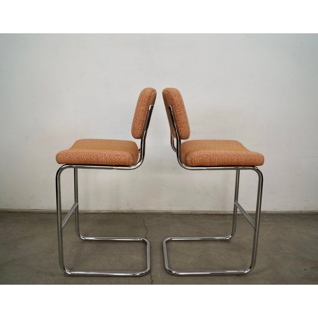 Chromcraft Mid-Century Modern Cesca Chrome Bar Stools by Chomcraft - A Pair For Sale - Image 4 of 12