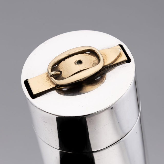 20th Century French Silver Plate & Gilt Table Lighter from Hermès, Paris, 1960s For Sale - Image 14 of 17
