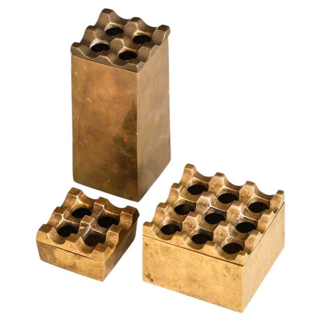Vintage Scandinavian Ashtrays in Brass, 1960s, Set of 3 For Sale - Image 6 of 6