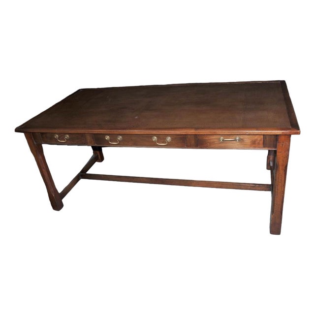 Farmhouse Refectory Oak Desk For Sale