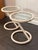 Pair of a White Vintage Wicker Side Tables For Sale - Image 4 of 6